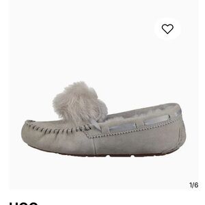 UGG Dakota Light Gray Pom Pom Loafer